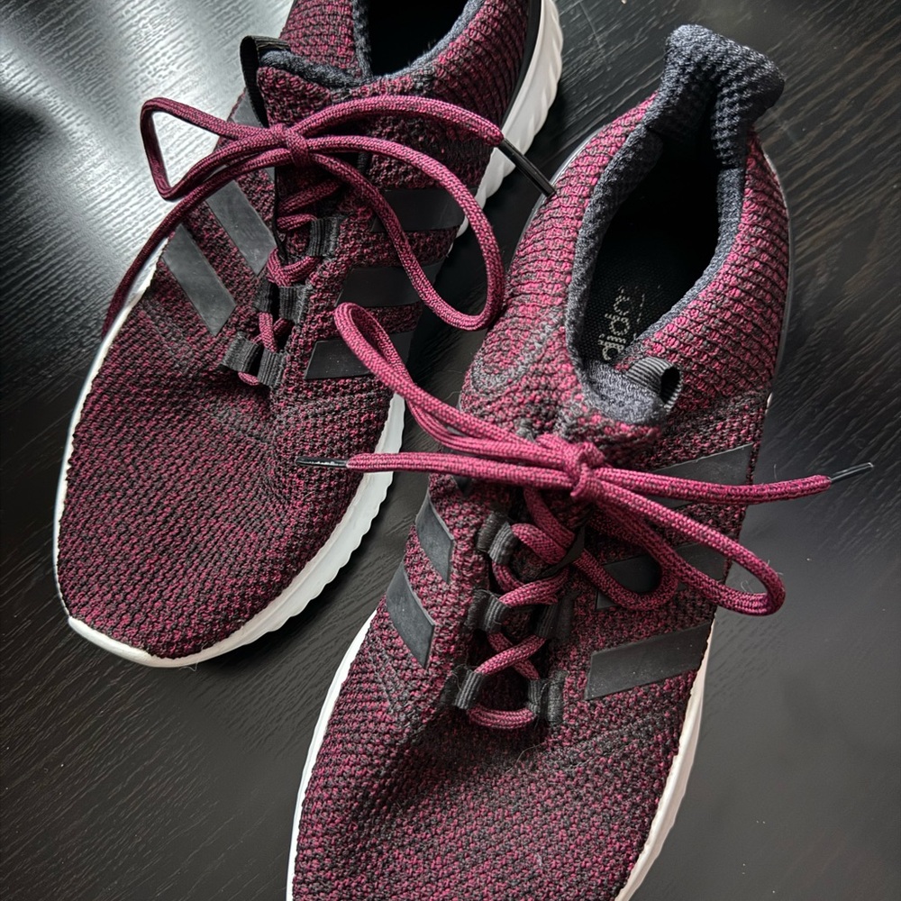 Adidas Cloudfoam Memory Foam Sneakers Maroon Black Women’s Size 9.5